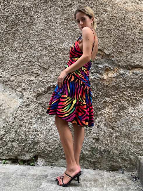 Abito zebrato colorato